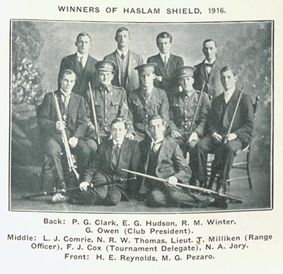 AUC 1916 Haslam shield rifle team