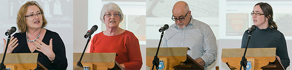 Dr Deborah Montgomerie, Emeritus Professor Raewyn Dalziel, Special Collections </br>Manager Stephen Innes and Dr Maartje Abbenhuis 